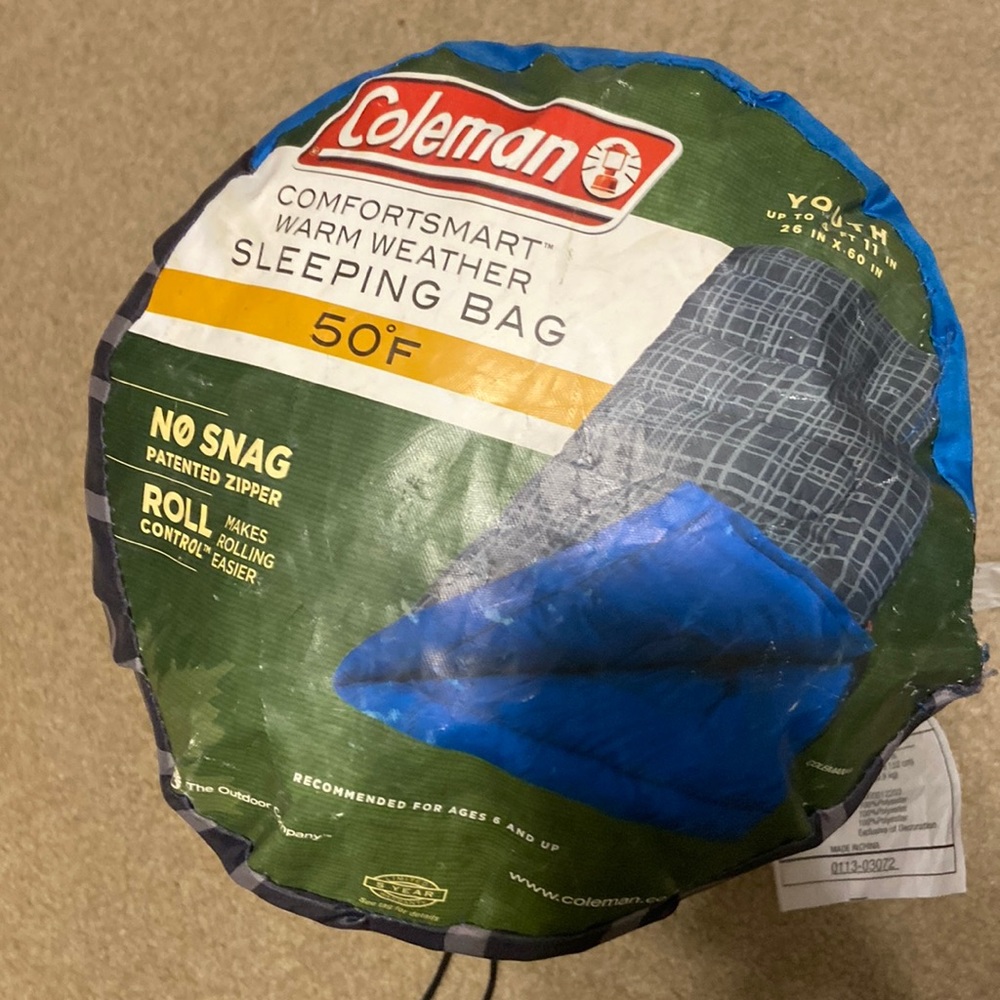 Coleman kids sleeping bag for camping